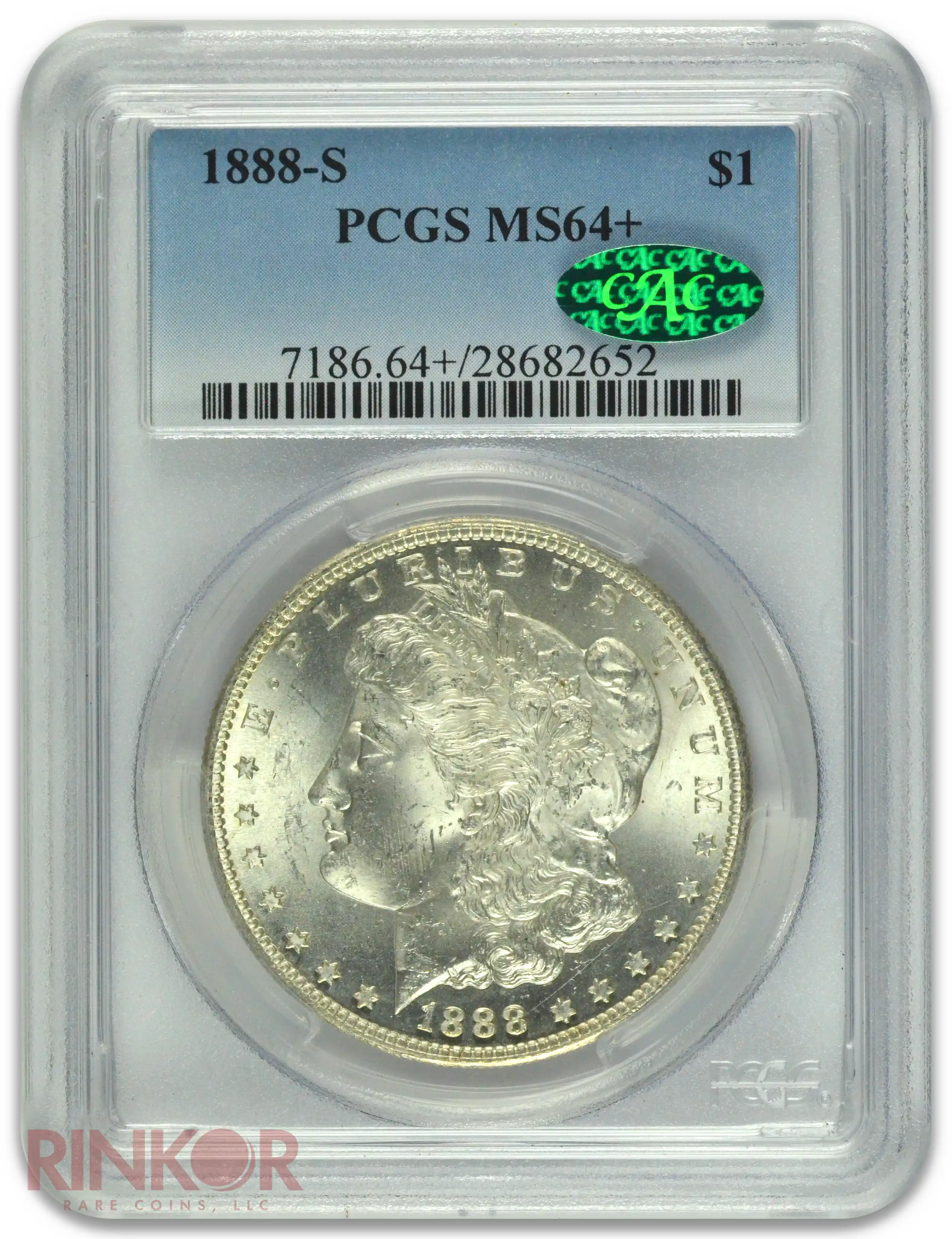 1888-S $1 PCGS MS 64+ CAC