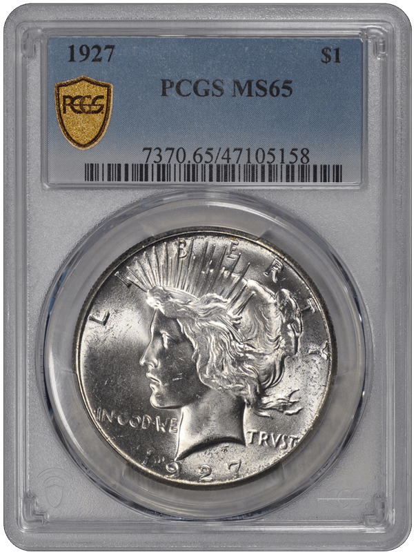 1927 $1 Peace Dollar PCGS  #3670-1 MS65