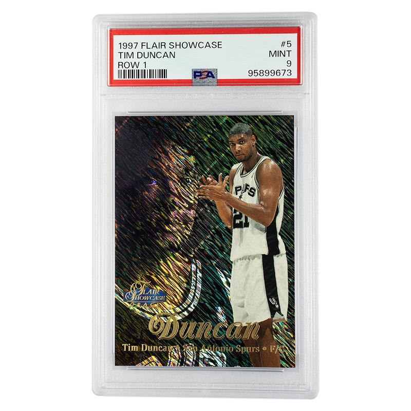 1997 Flair Showcase Tim Duncan Row 1 #5 PSA Mint 9 Cert #95899673