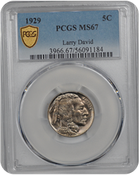 1929 Buffalo PCGS MS 67