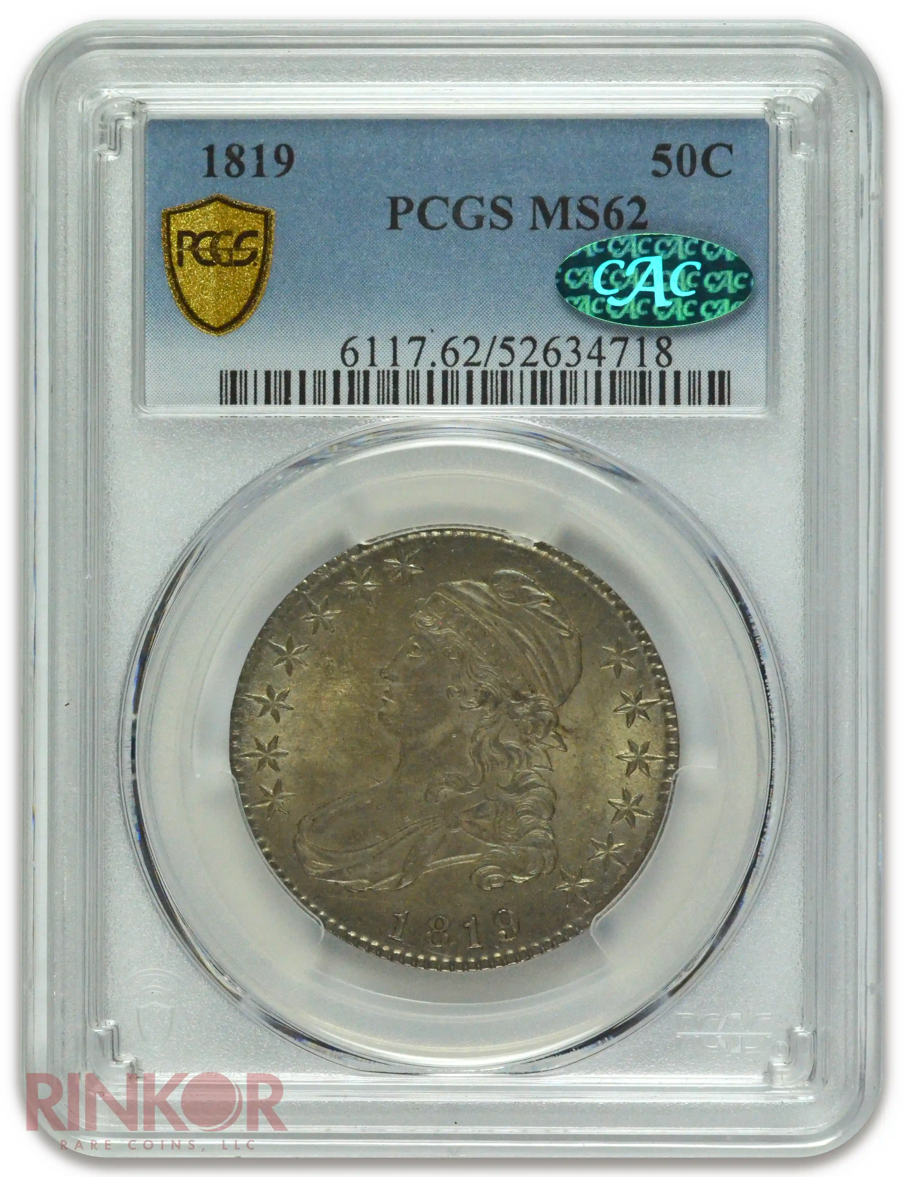 1819 Capped Bust Half Dollar PCGS MS 62 CAC