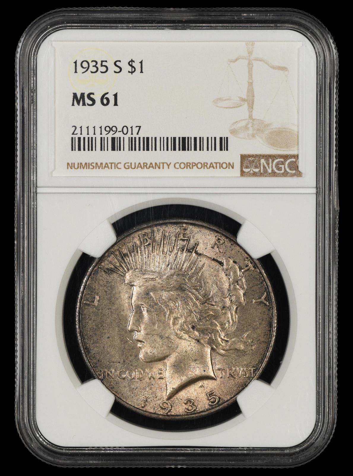 1935 S $1 NGC MS61
