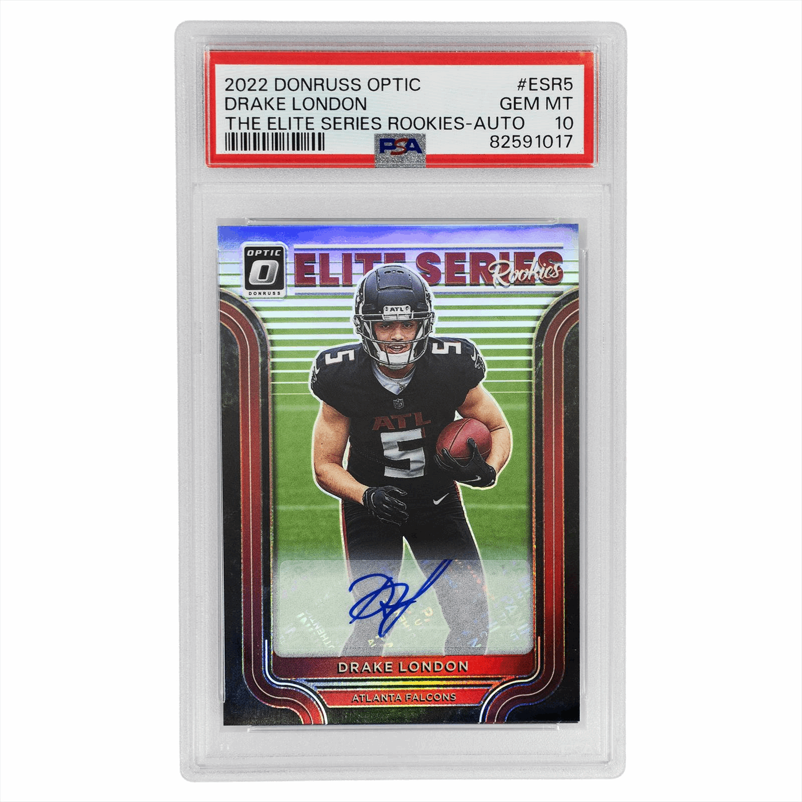 2022 Donruss Optic Drake London The Elite Series Rookie - Auto #ESR5 PSA GEM MT 10