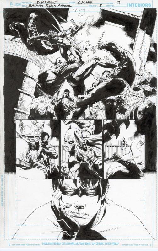 Batman and Robin Annual #2, Page 12 Artist:  Doug Mahnke (Penciller) ,  Christian Alamy (Inker) Media Type: Pen and Ink Art Type: Interior Page 