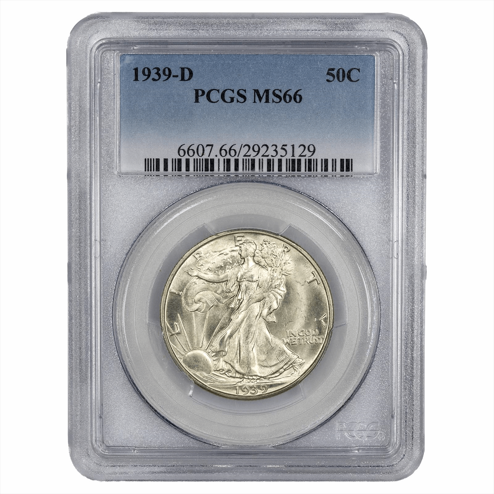 1939-D Walking Liberty Half Dollar 50C PCGS MS 66