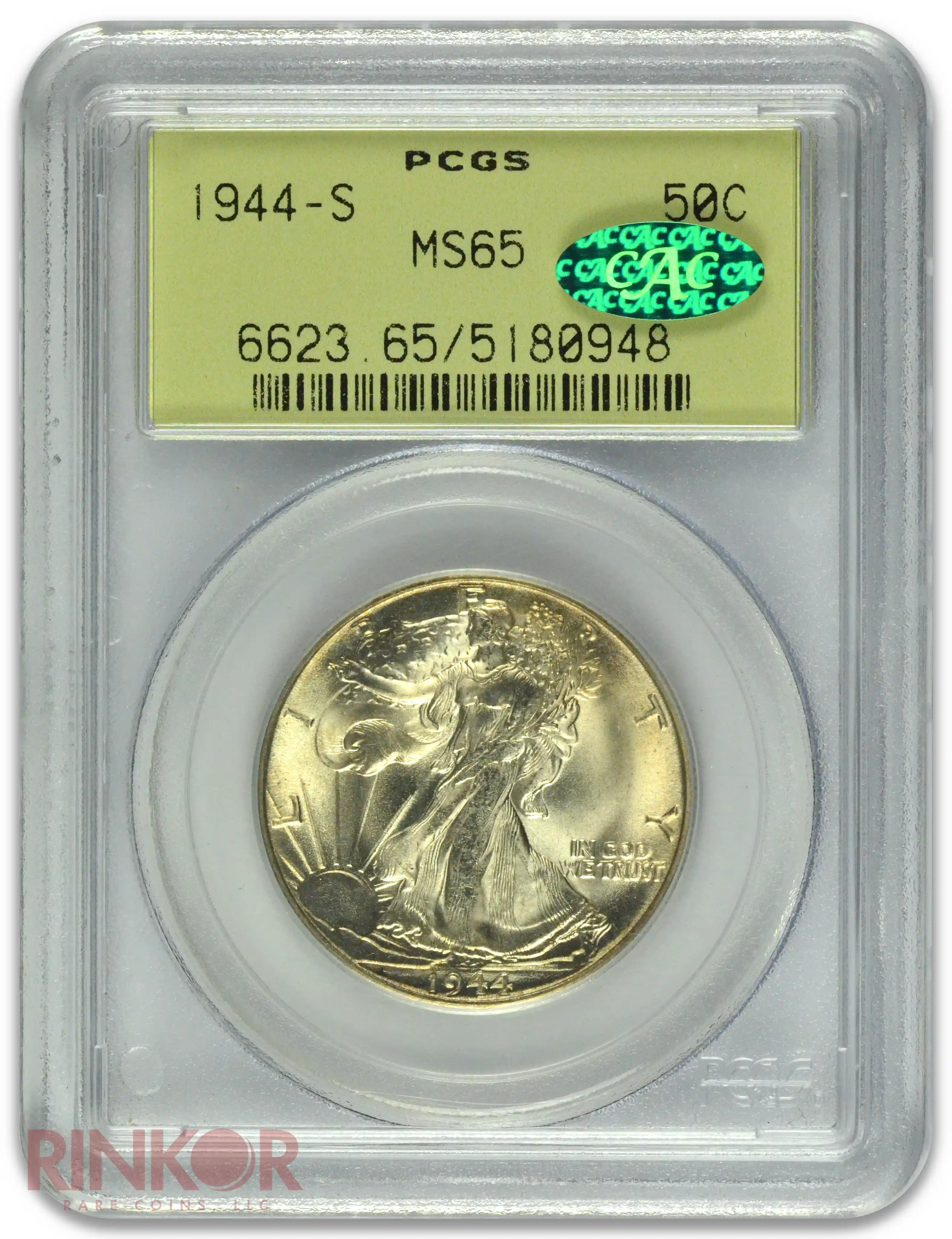 1944-S Walking Liberty PCGS MS 65 CAC