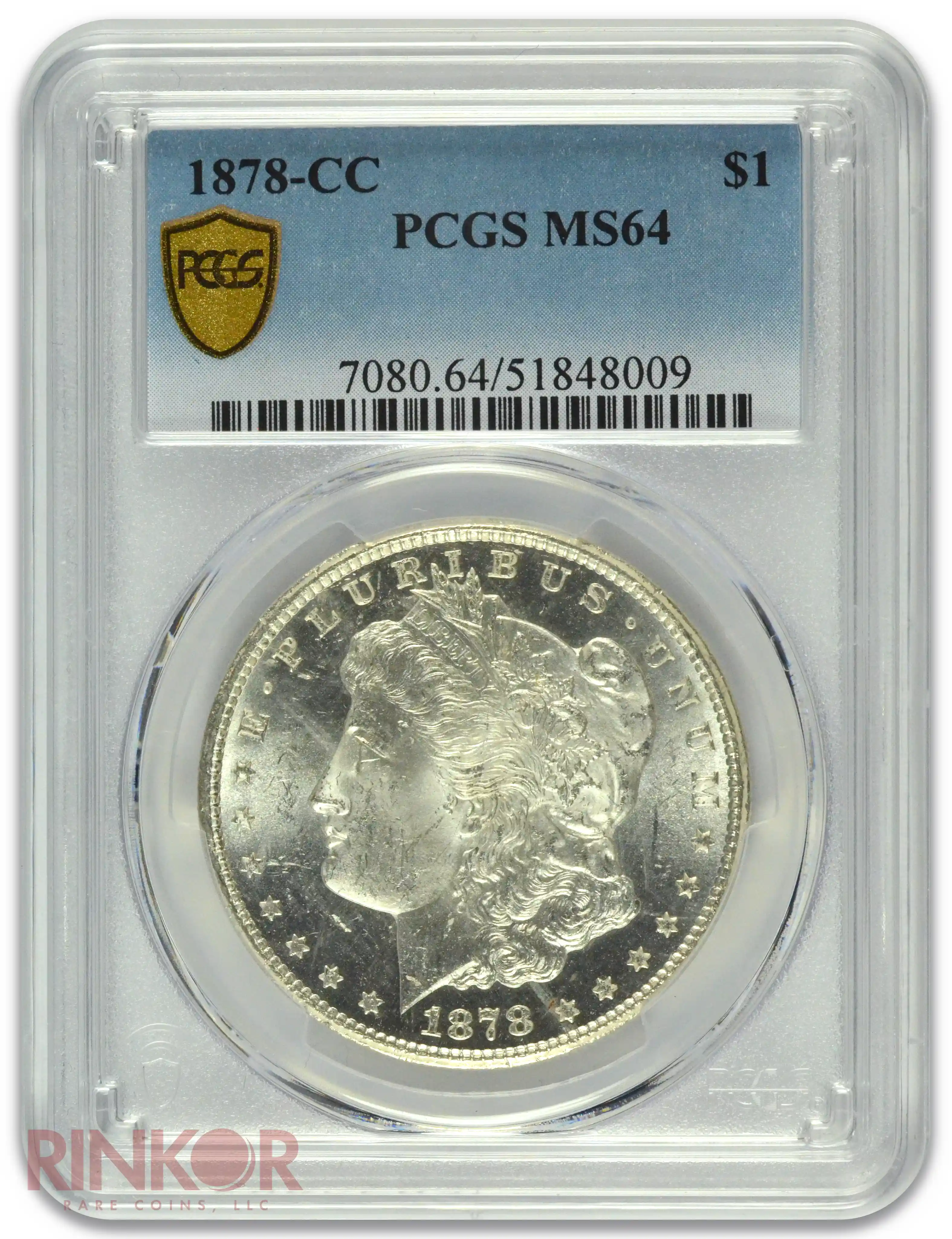 1878-CC $1 PCGS MS 64