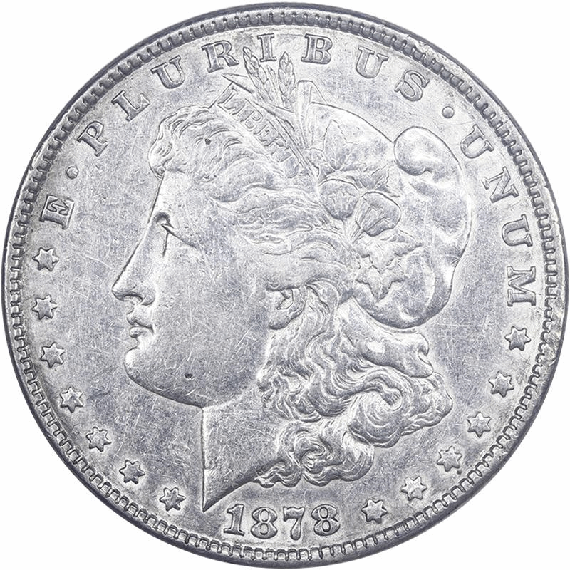 1878 7TF  Reverse of 1878 Morgan Silver Dollar $1 About Uncirculated