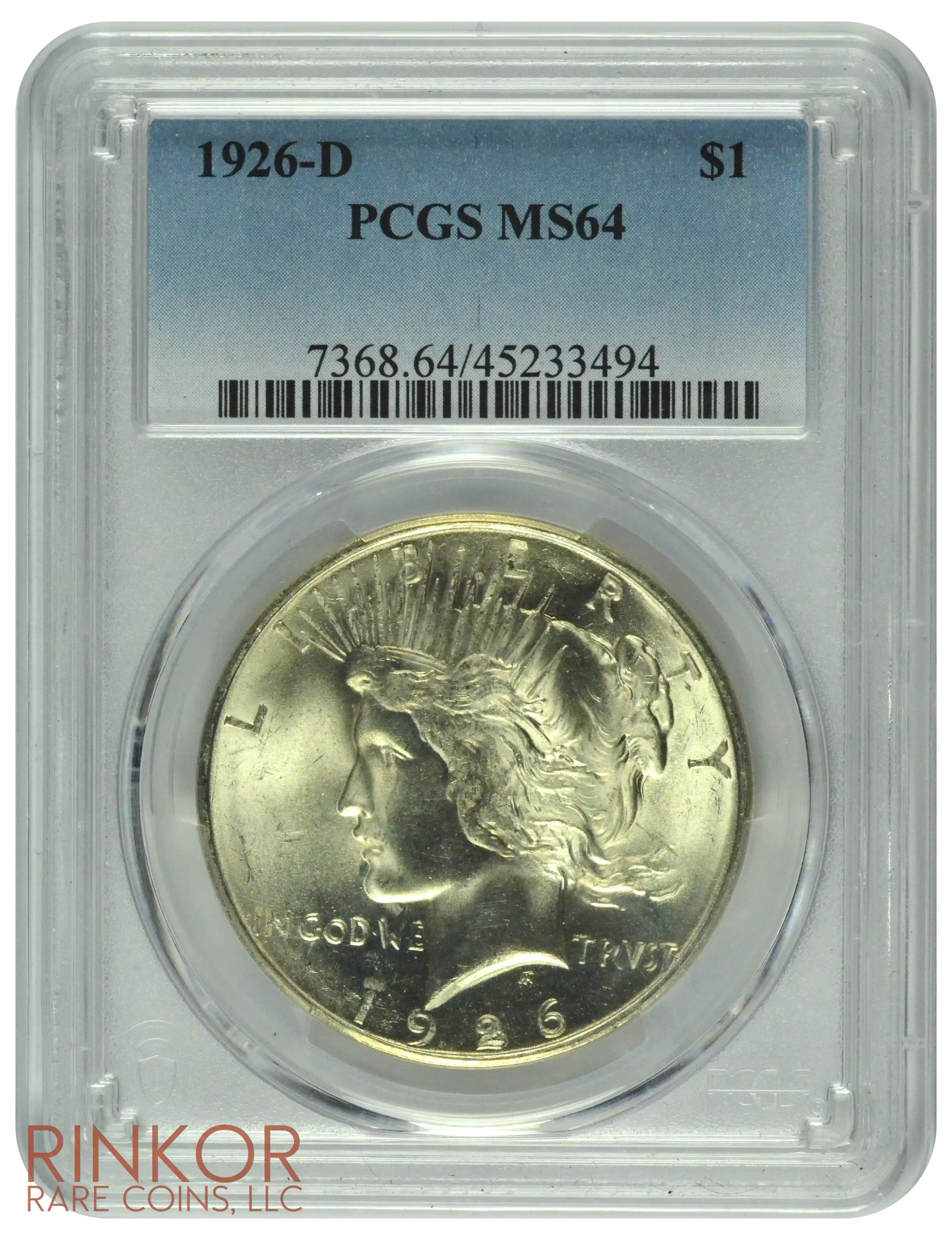 1926-D $1 PCGS MS 64