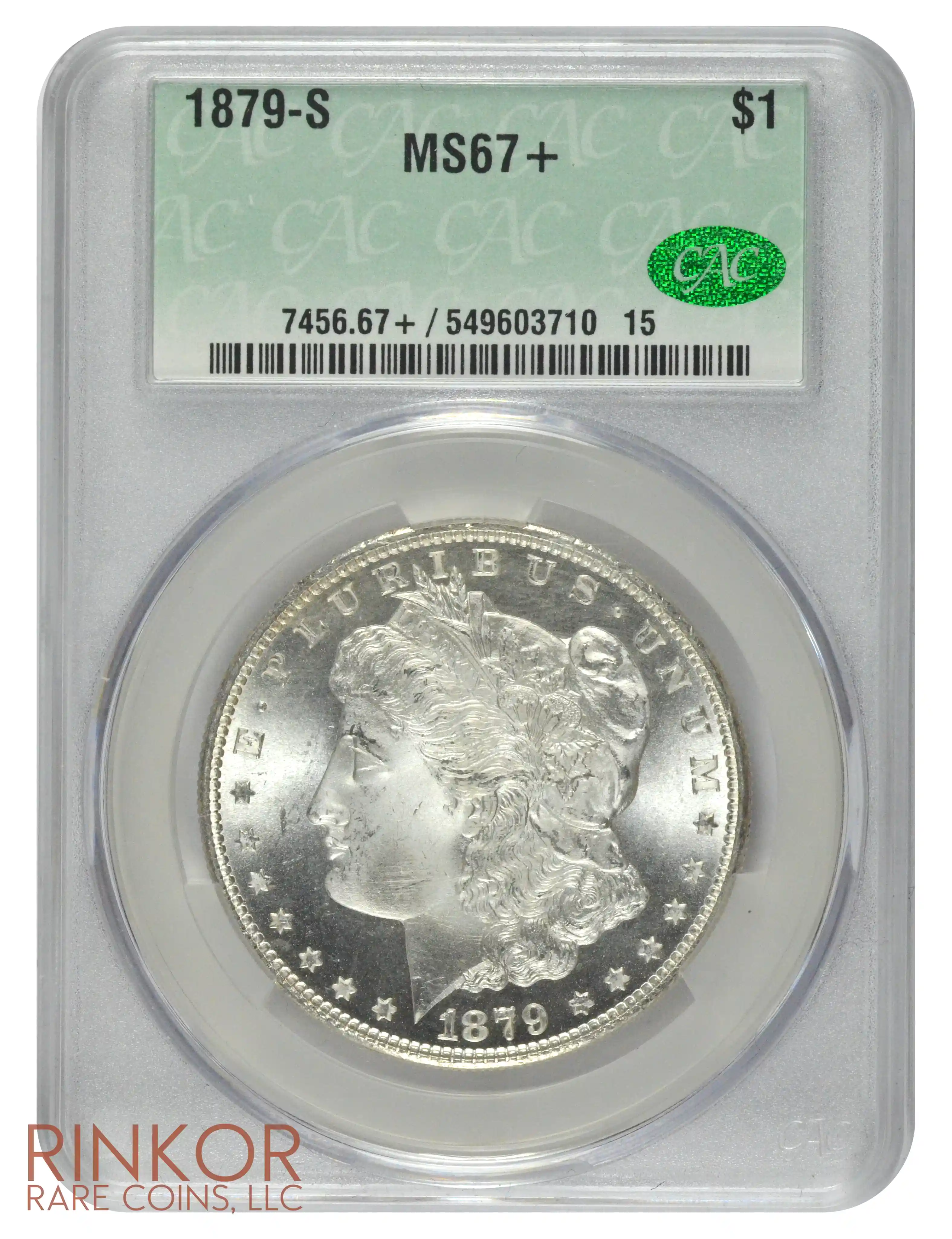 1879-S $1 CACG MS 67+