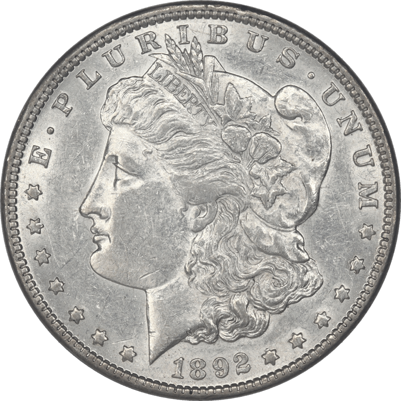 1892 Morgan Silver Dollar $1 Raw Ungraded Coin  AU