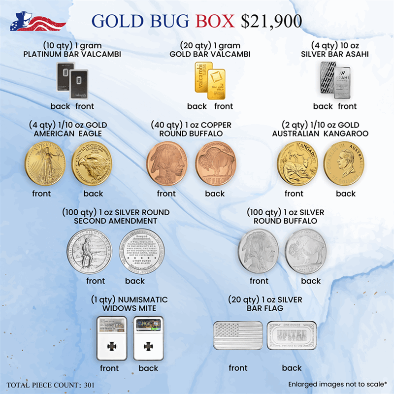 Gold Bug Box - Gold, Silver, Platinum - Diverse Mix 1