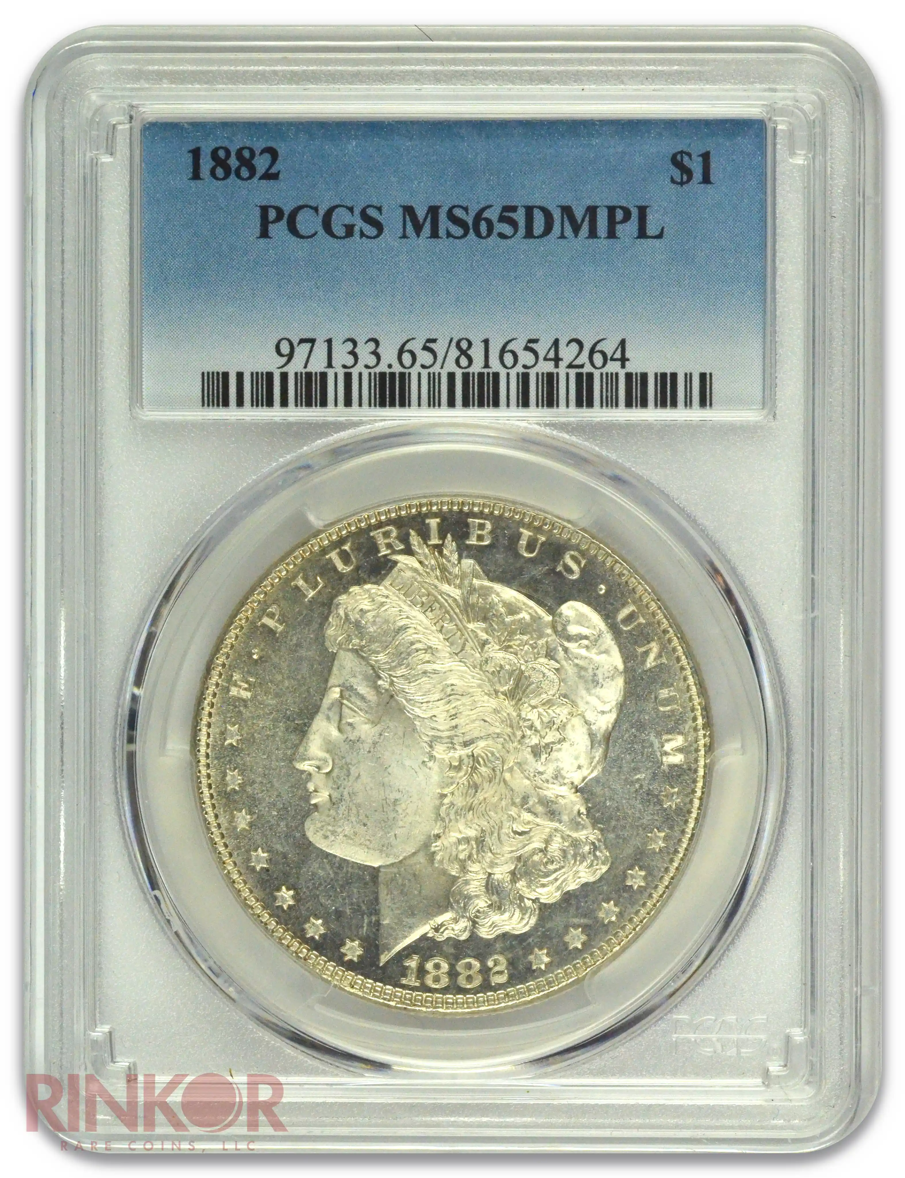 1882 $1 Morgan Dollar PCGS MS 65 DMPL