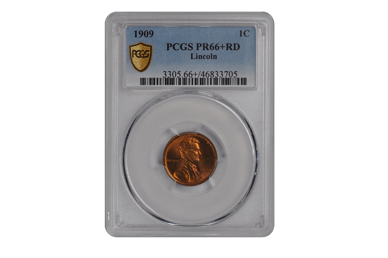 1909 1C Lincoln Lincoln Cent - Type 1 Wheat Reverse PCGS RD #3609-1 PR66+