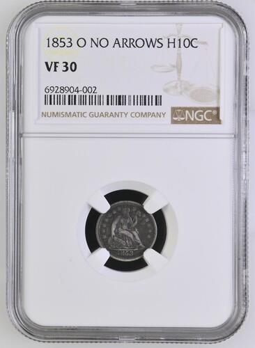 1853-O  No Arrows Seated Liberty NGC VF30