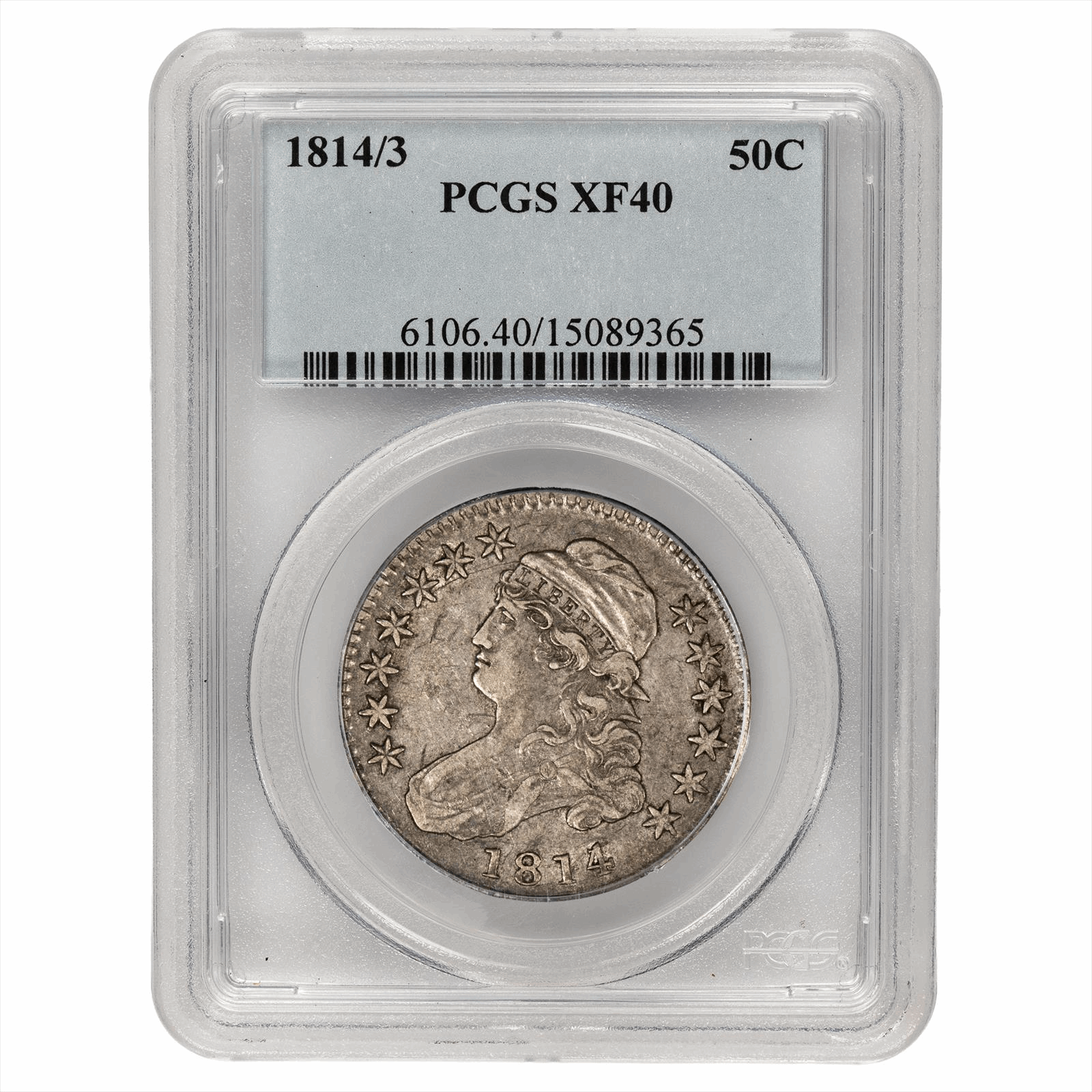 1814/3 Capped Bust Half Dollar 50C PCGS XF 40