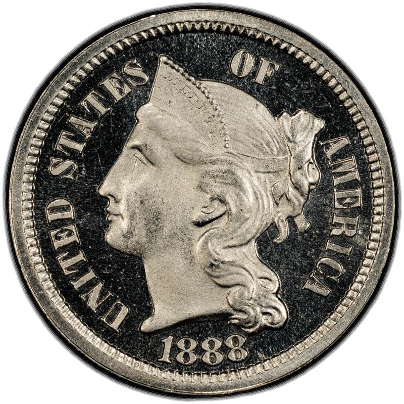 1888 3CN PCGS PR 66 DCAM CAC