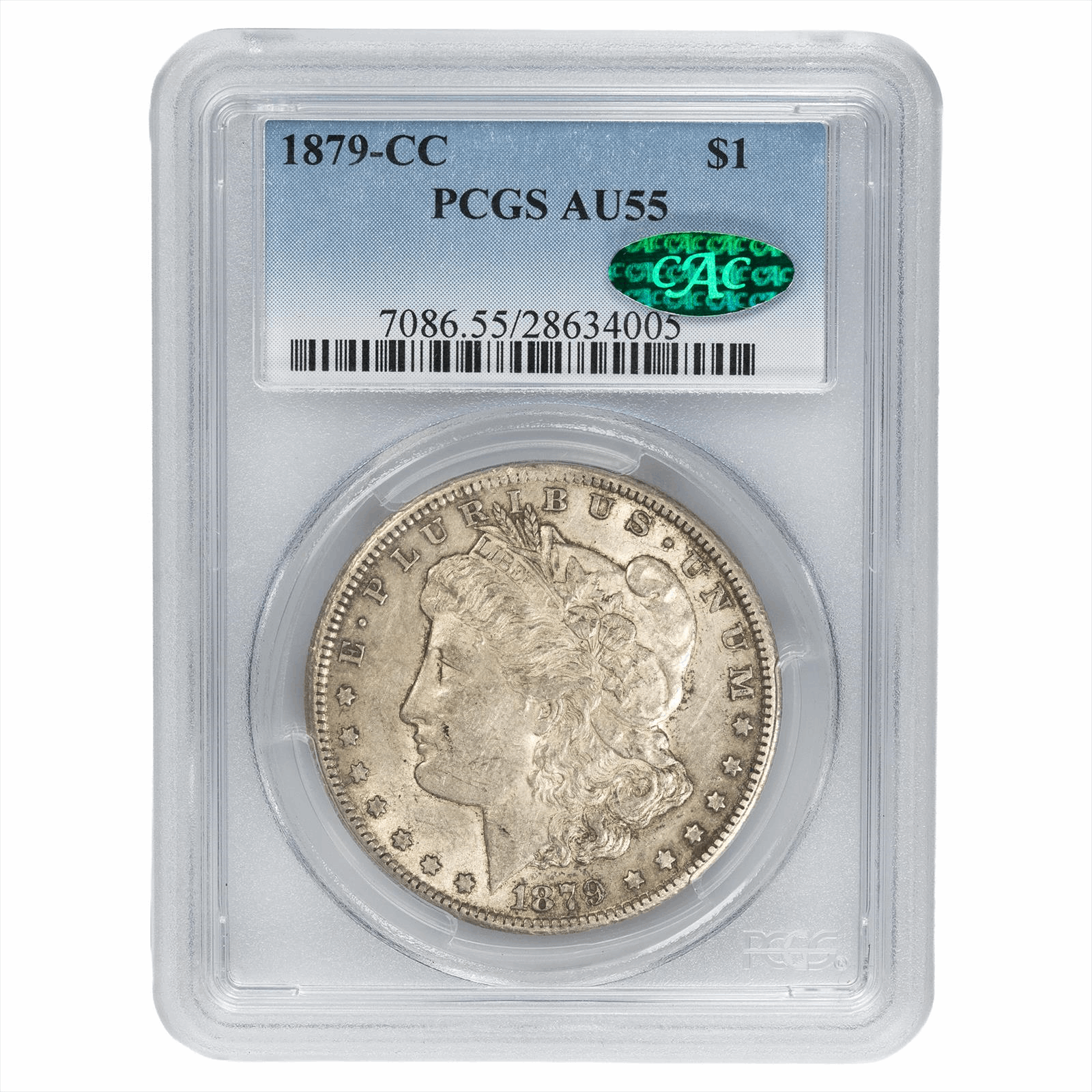 1879-CC Morgan Silver Dollar $1 PCGS AU 55 CAC