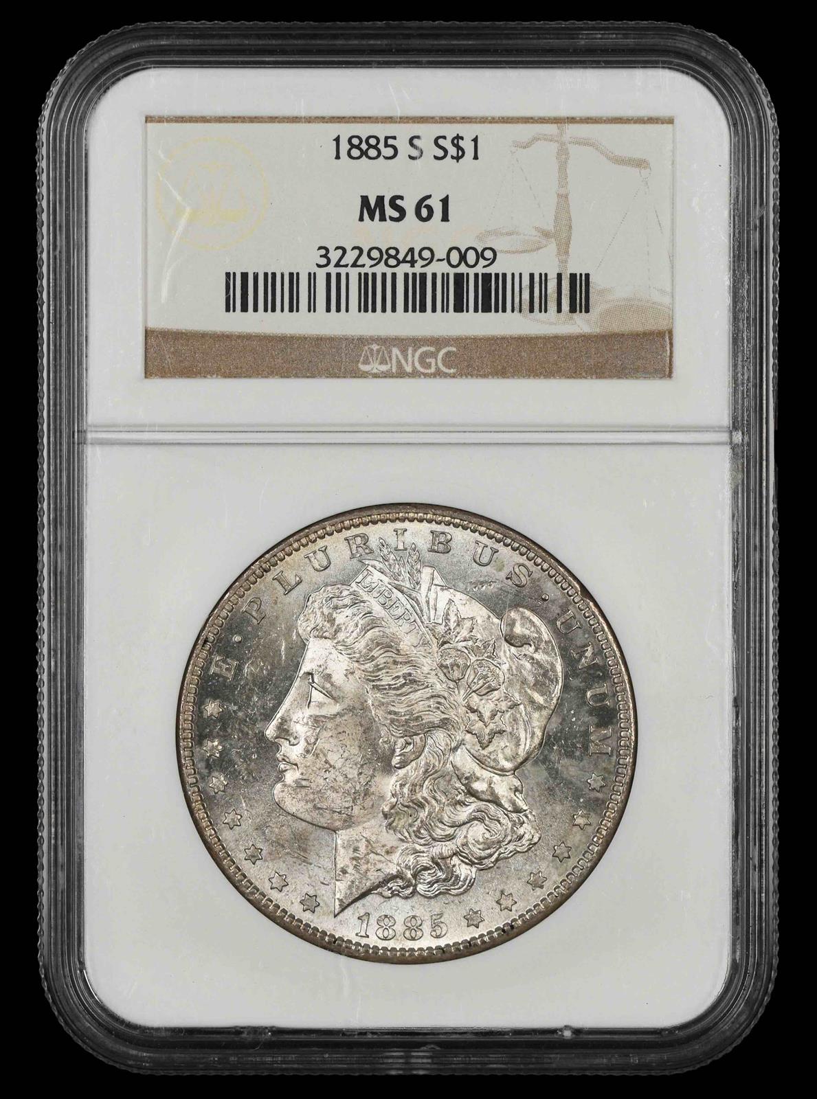 1885 S $1 NGC MS61