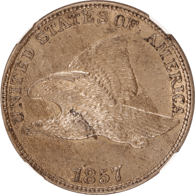 1857 Eagle  Flying Eagle Cent 1c, NGC MS 62 - Nice Original Coin