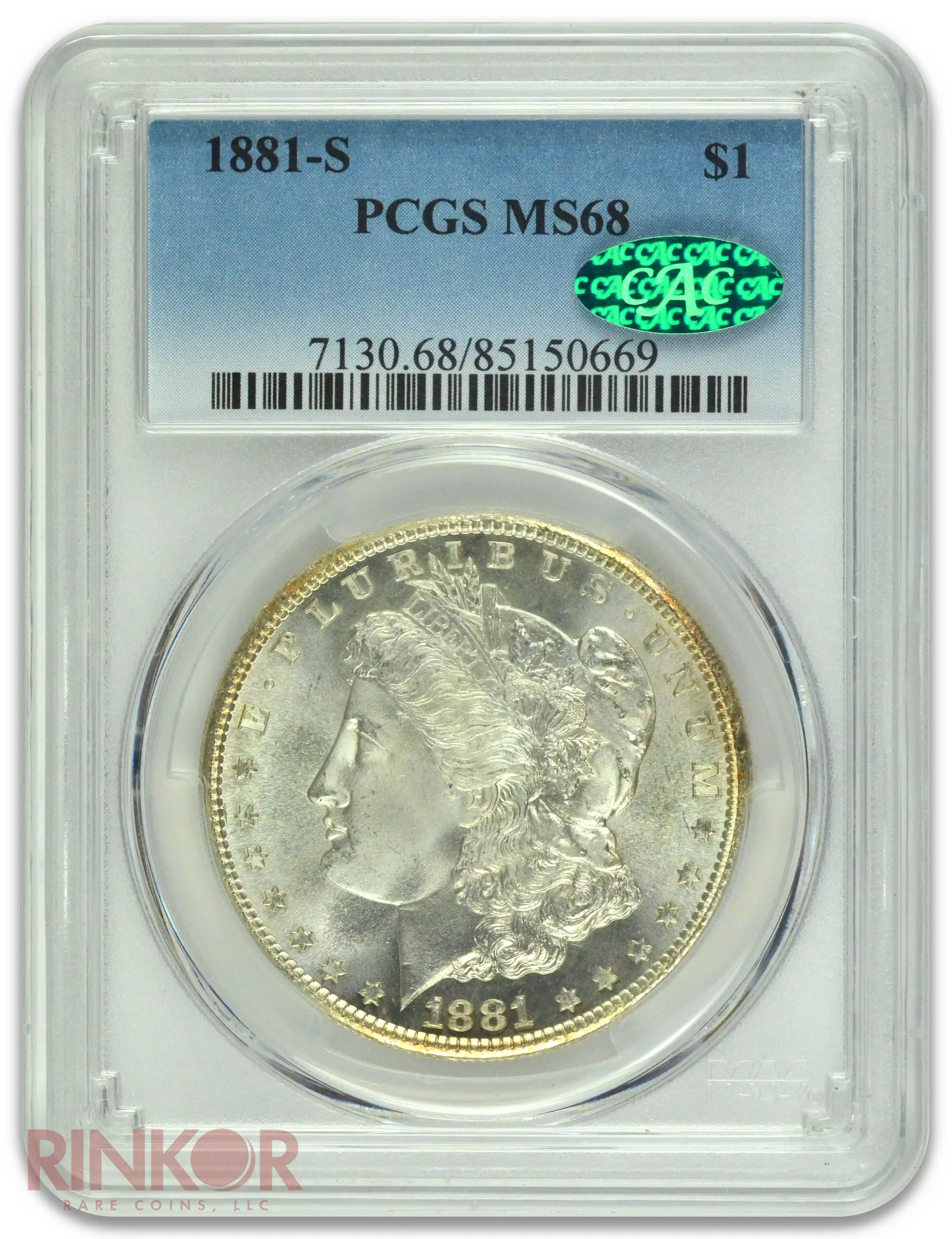 1881-S $1 Morgan Dollar PCGS MS 68 CAC
