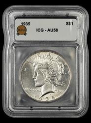 1935 $1 ICG AU 58