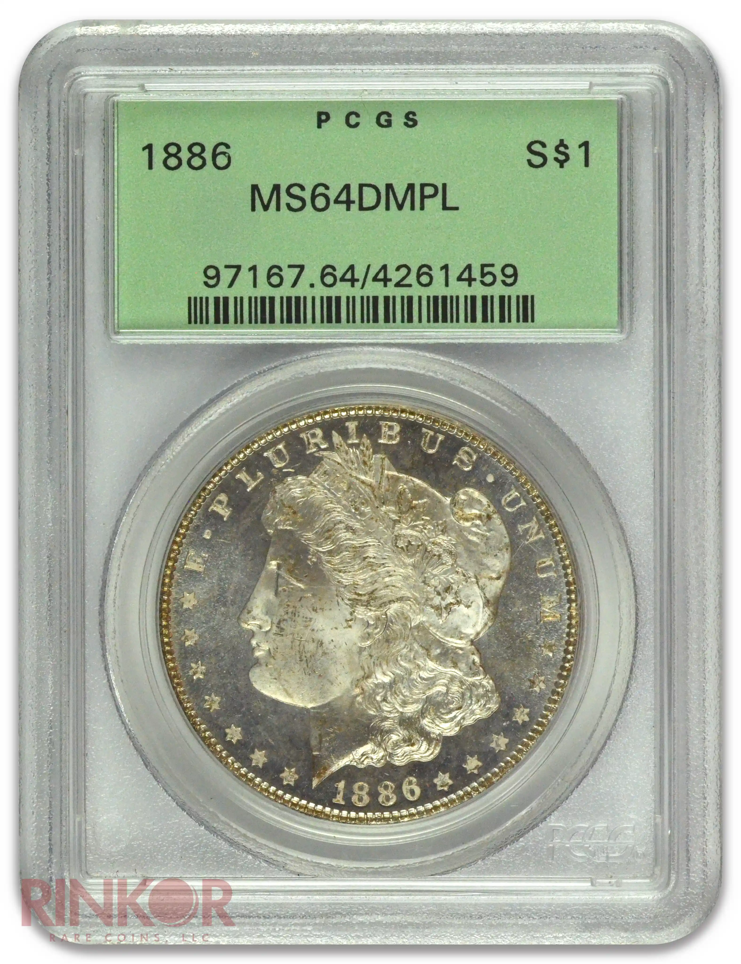 1886 $1 Morgan Dollar PCGS MS 64 DMPL