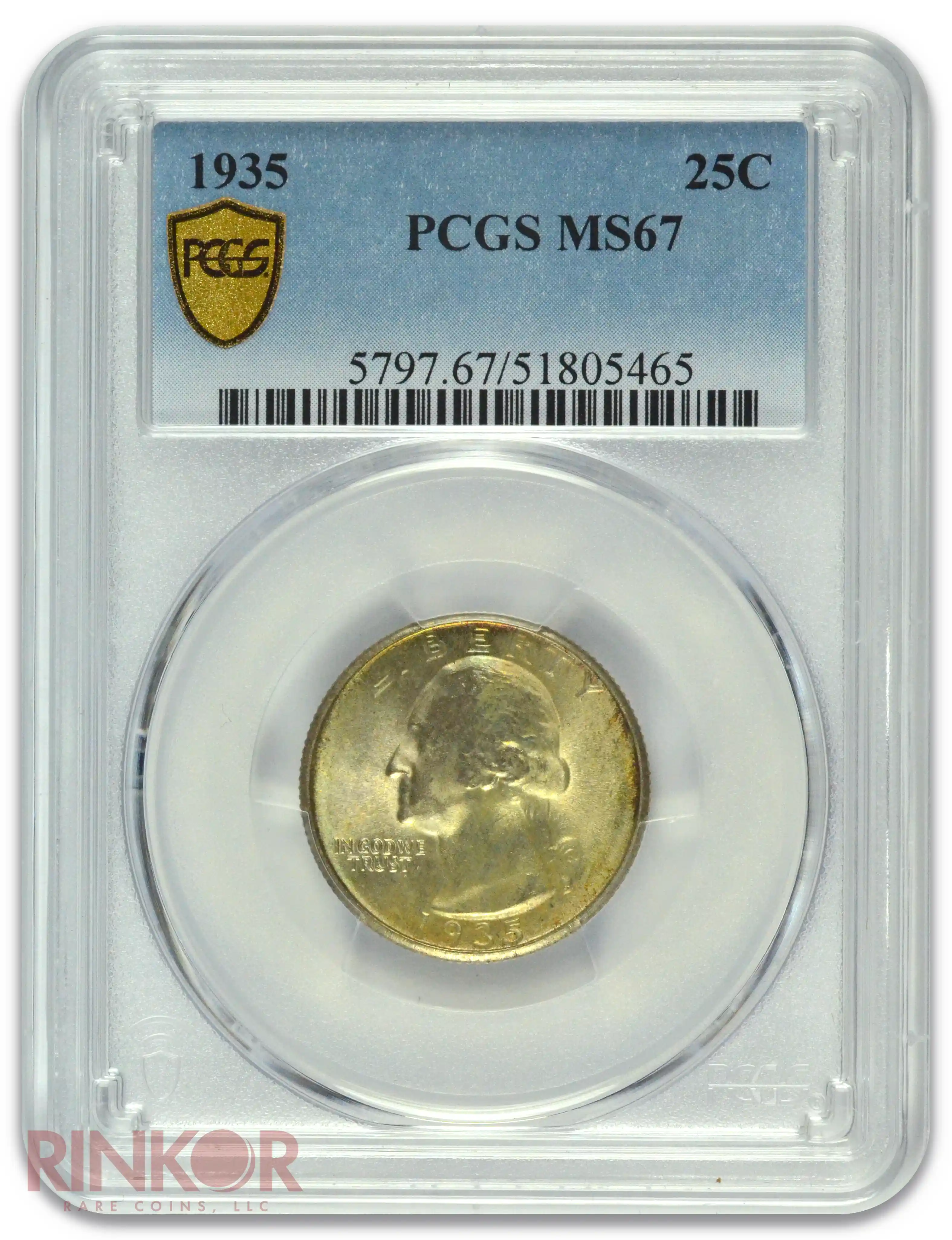 1935 Washington Quarter PCGS MS 67