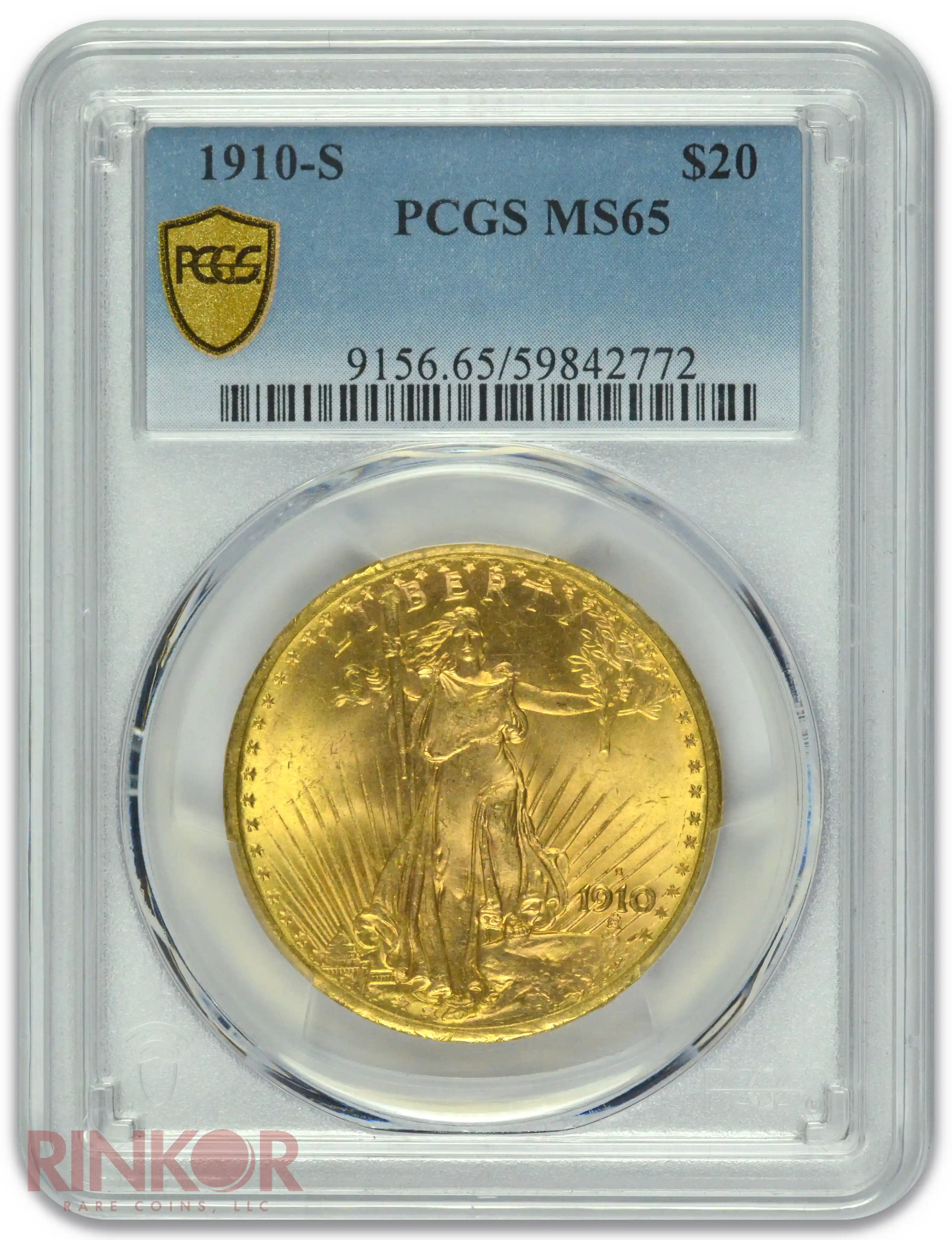1910-S St. Gaudens $20 PCGS MS 65
