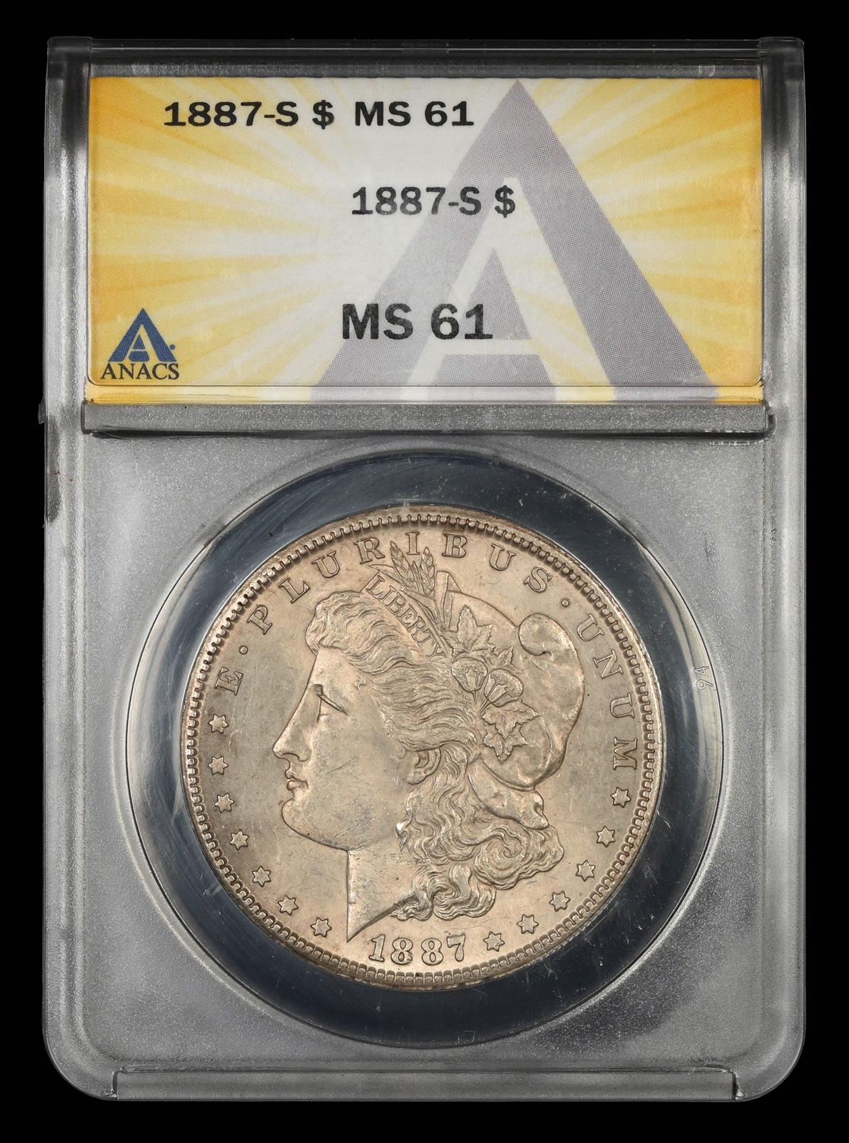 1887 S $1 ANACS MS 61