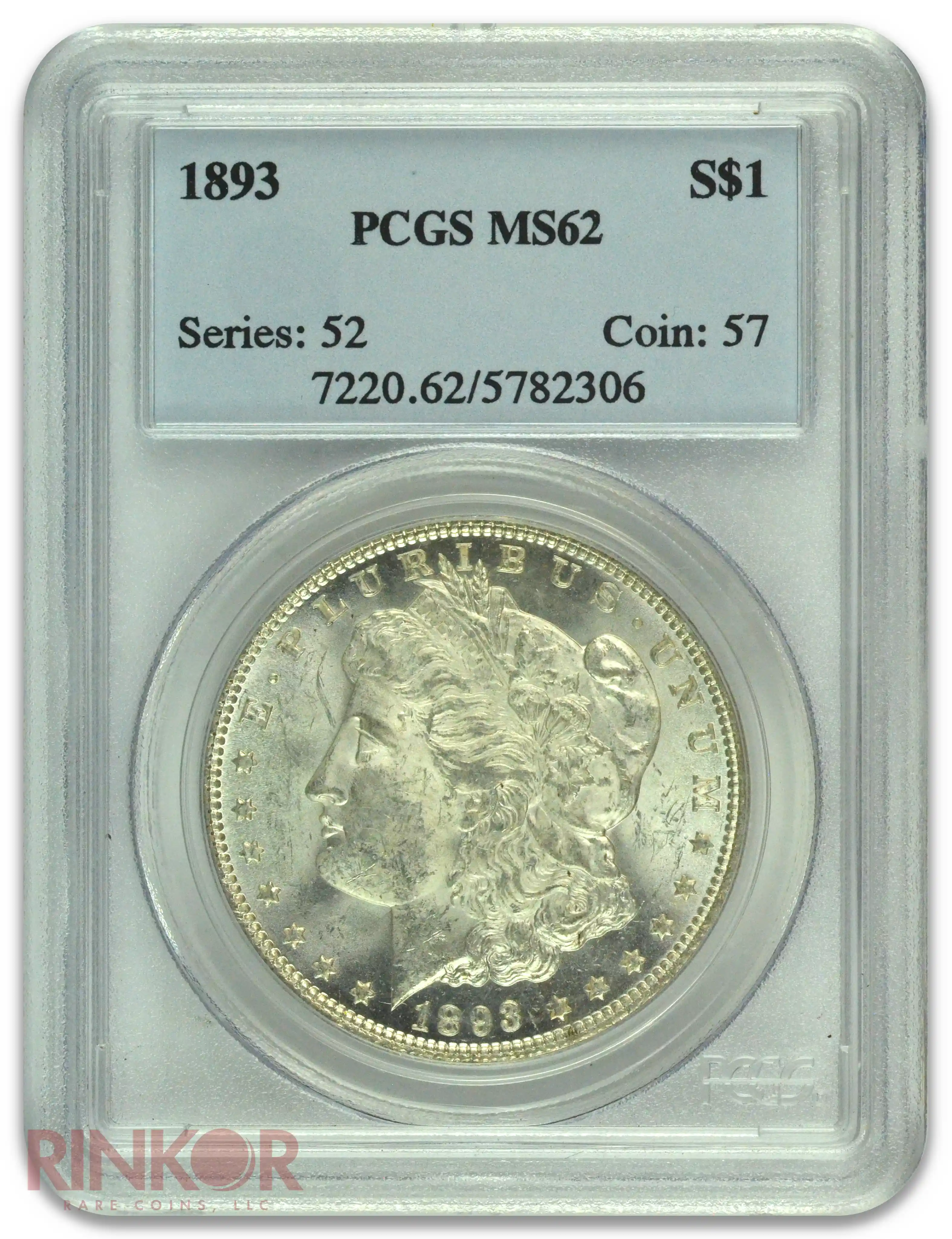 1893 $1 Morgan Dollar PCGS MS 62