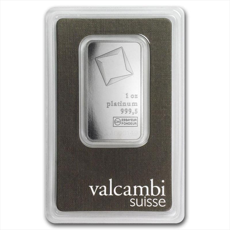 1oz Valcambi Platinum Bar (Carded)