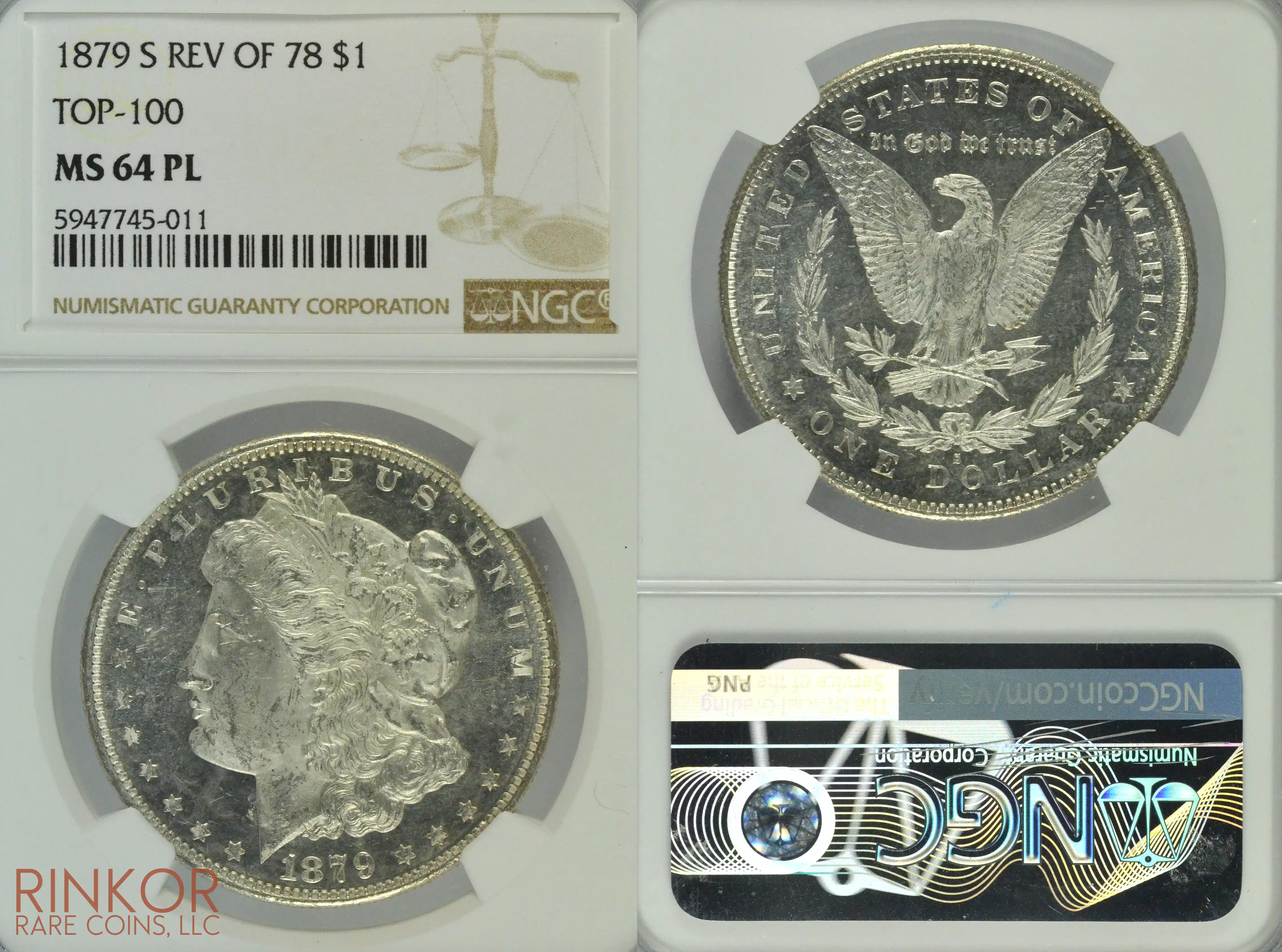 1879-S Reverse of 1878 NGC MS 64 PL