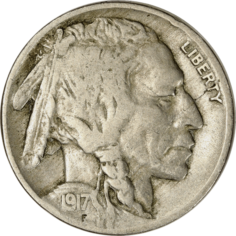 1917 Buffalo Nickel 5c,  Circulated, Fine