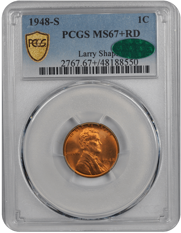 1948-S Lincoln PCGS (CAC) RD 67+