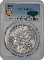 1887 Morgan PCGS CAC MS 67+