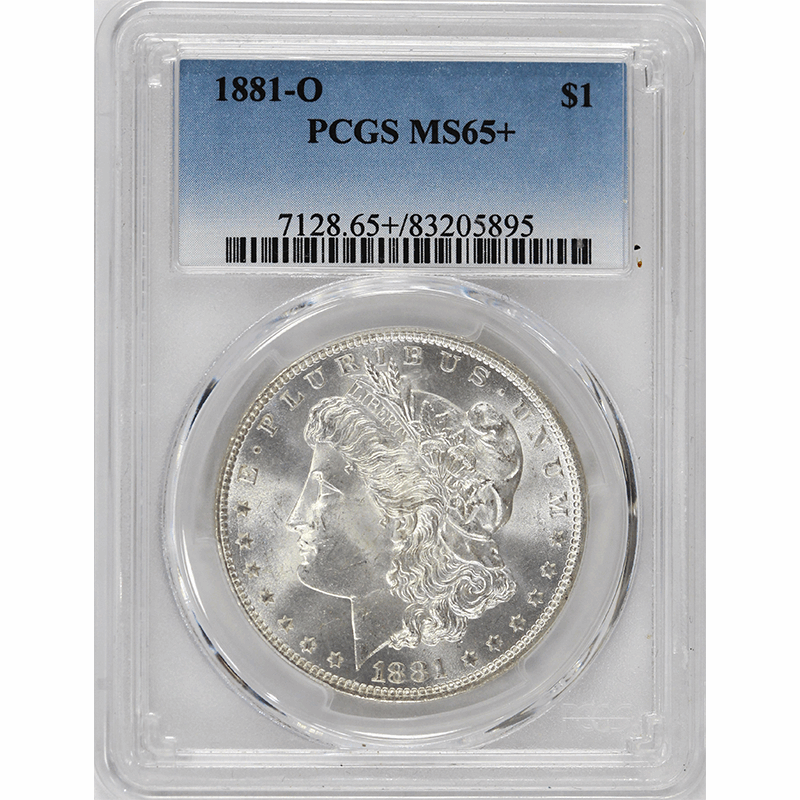 1881-O $1 Morgan Silver Dollar - PCGS MS65+ - Blast White, Plus Coin