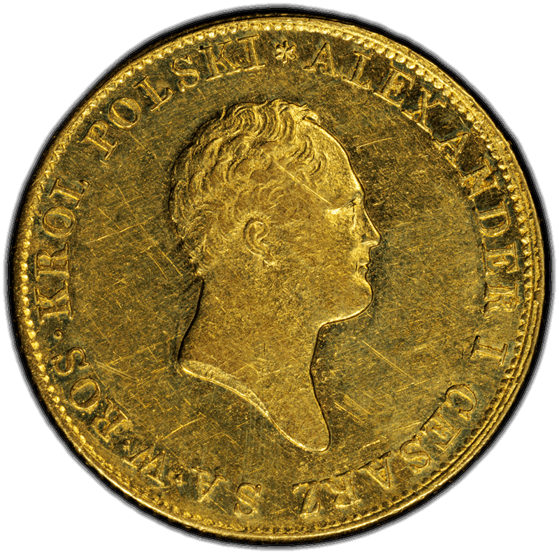 1819 Poland Gold 50 Zloty PCGS AU55 