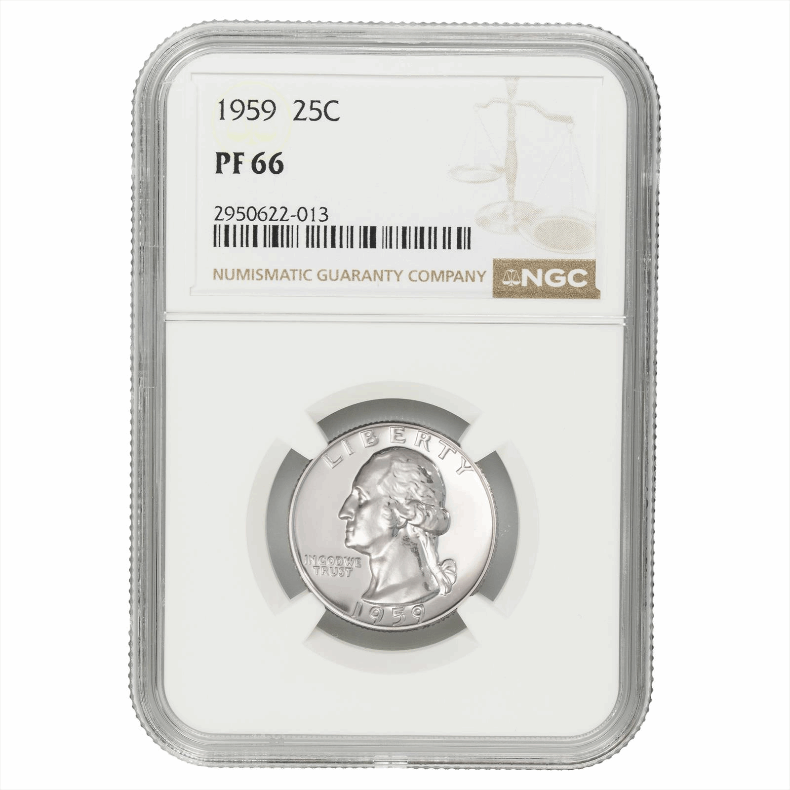 1959 Washington Quarter 25C NGC PF 66
