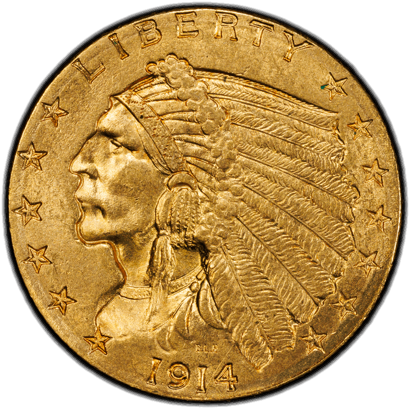 1914-D $2.50 PCGS MS 62 CAC