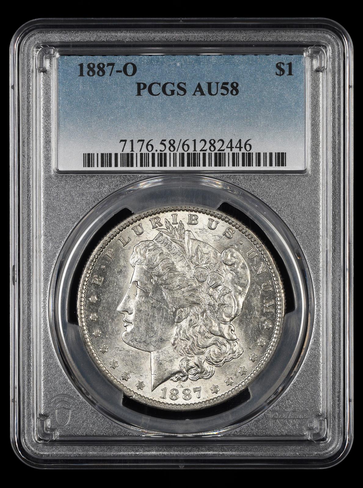 1887-O $1 PCGS AU-58