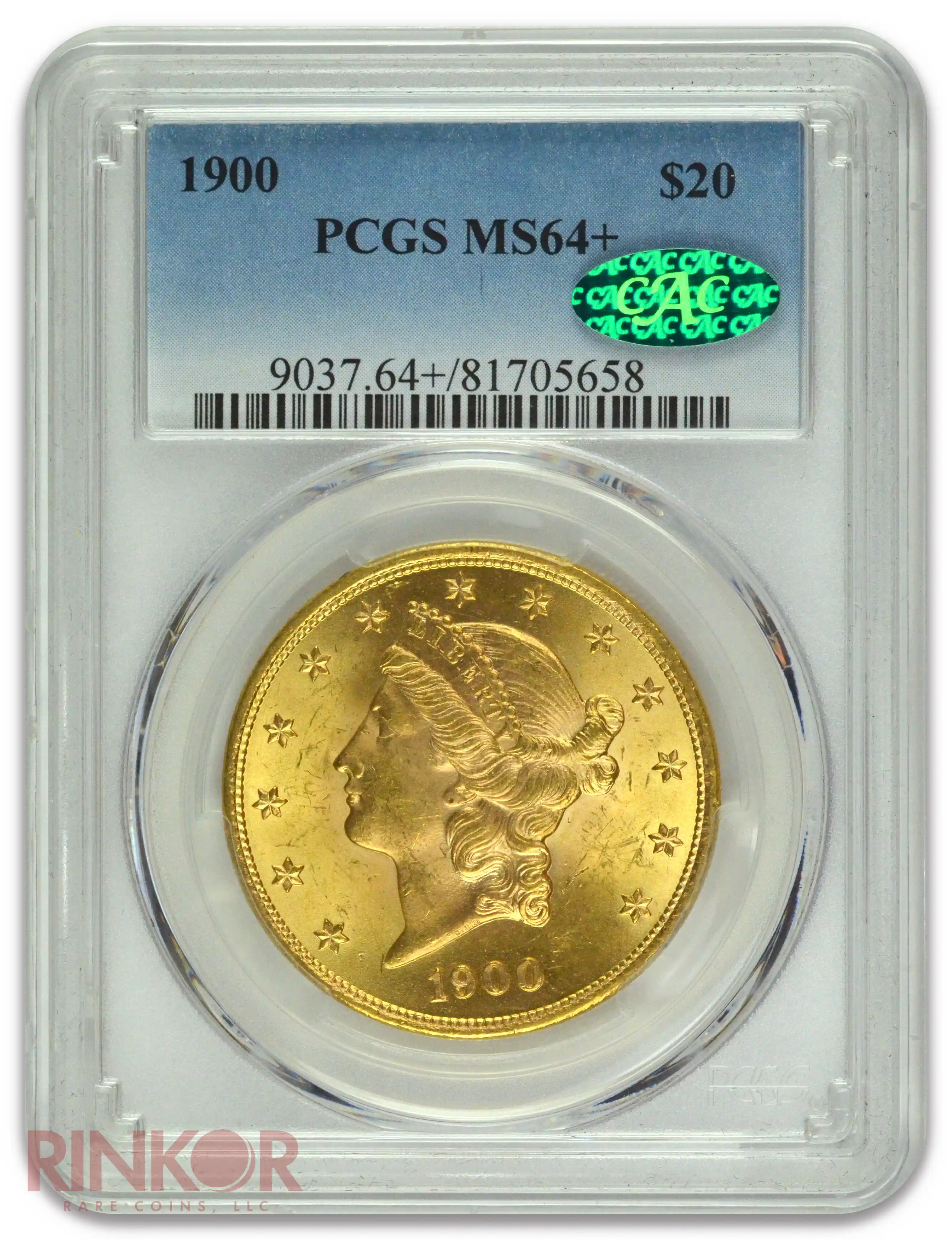 1900 Liberty Head $20 PCGS MS 64+ CAC