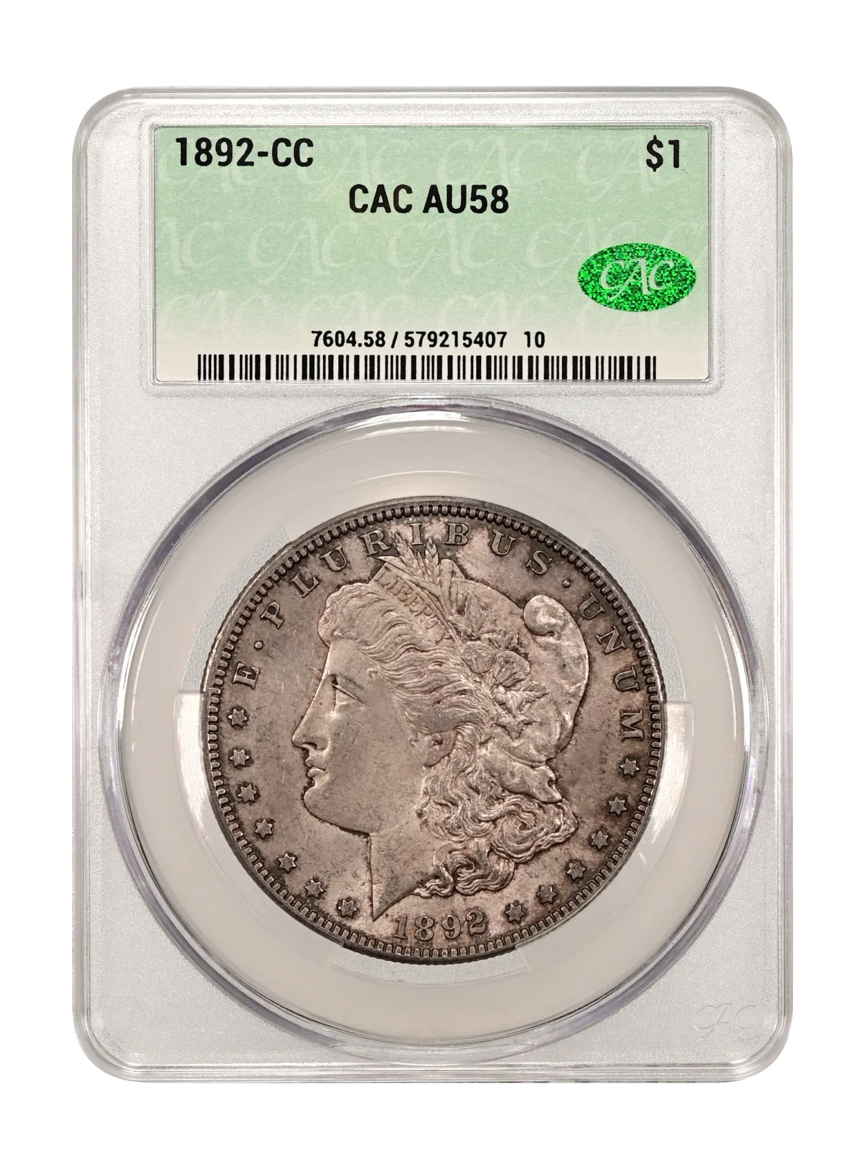 1892-CC $1 CACG AU-58