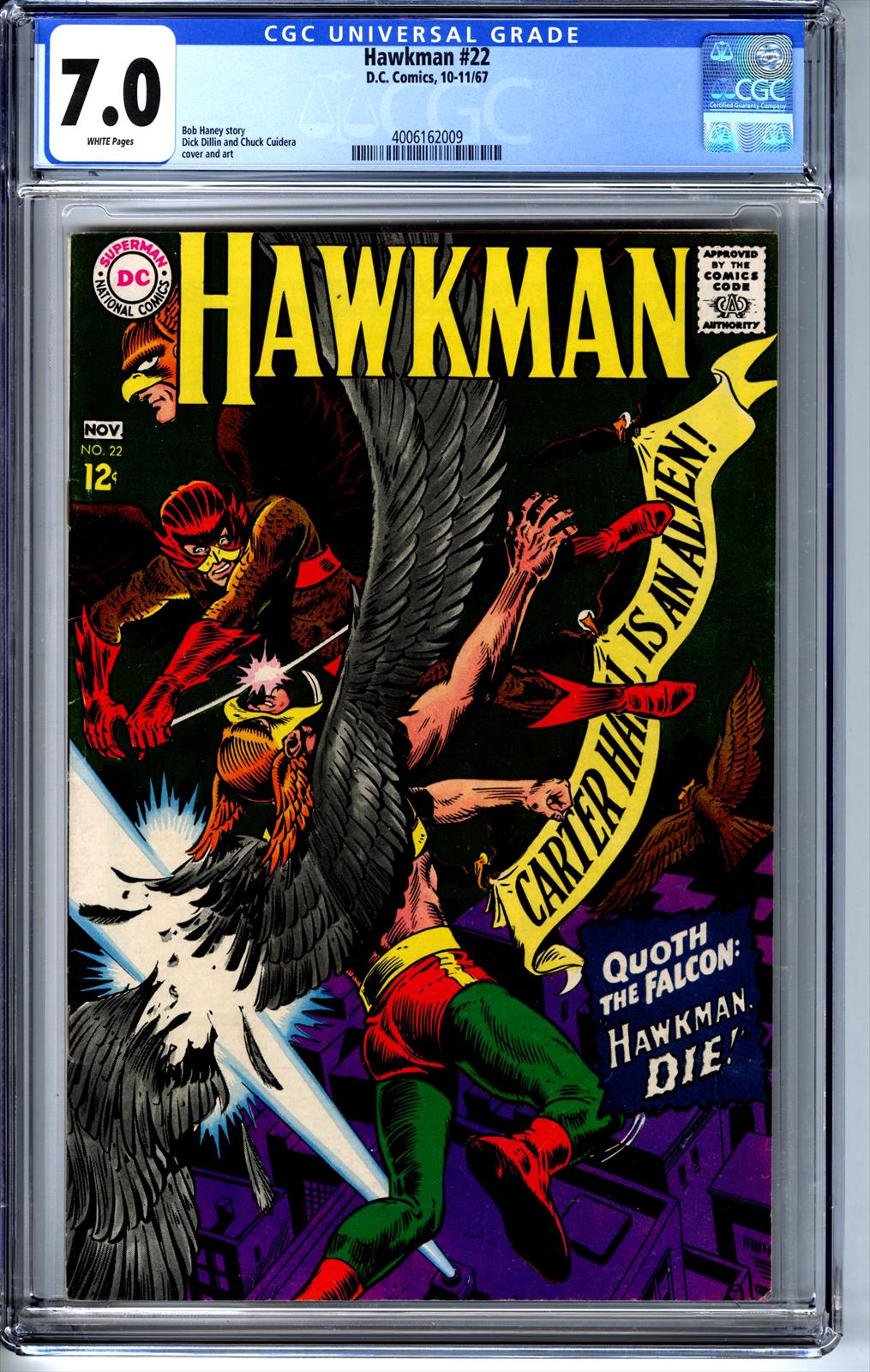 Hawkman #22 CGC 7.0 7.0