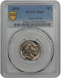 1929 Buffalo PCGS MS 67