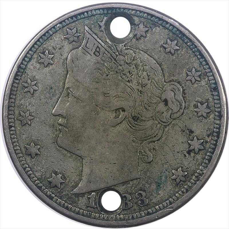 Love Token on 1883 Liberty Head or V-Nickel,  Initials CMS