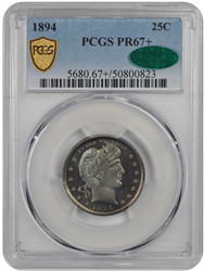 1894 Barber PCGS CAC PR 67+