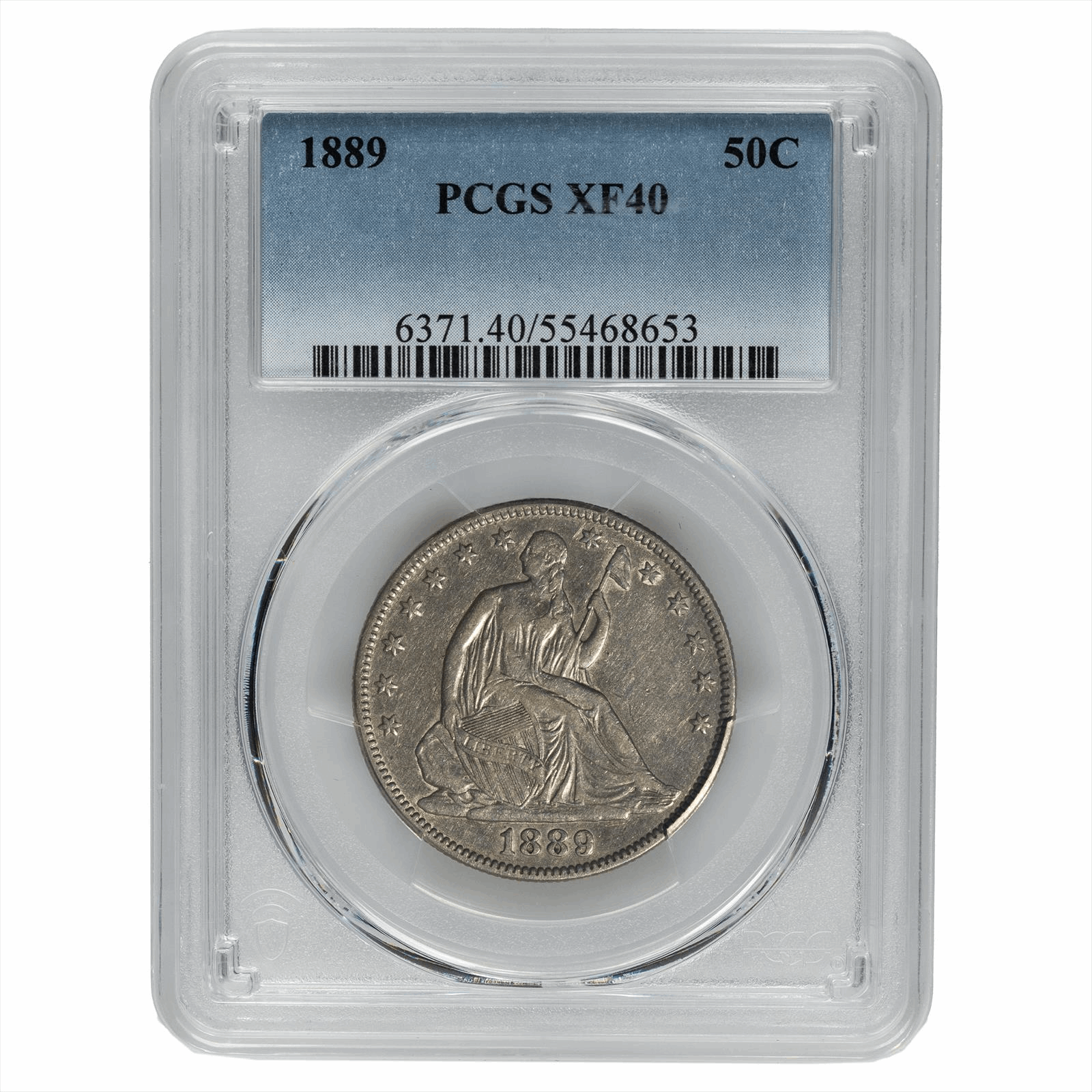 1889 Seated Liberty Half Dollar 50C PCGS XF 40