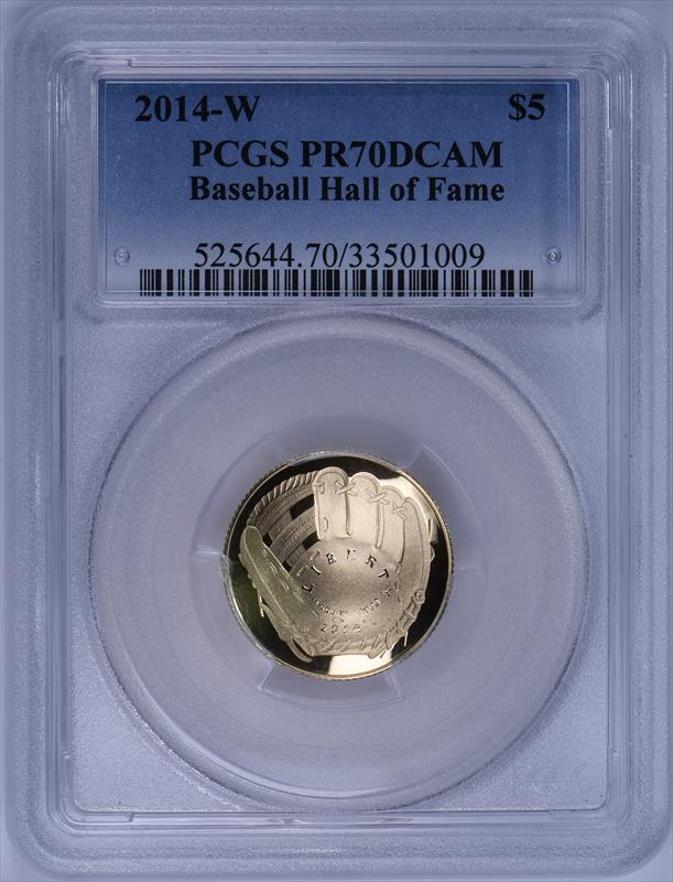 2014-W $5 Gold Baseball Hall of Fame PCGS PR70DCAM 