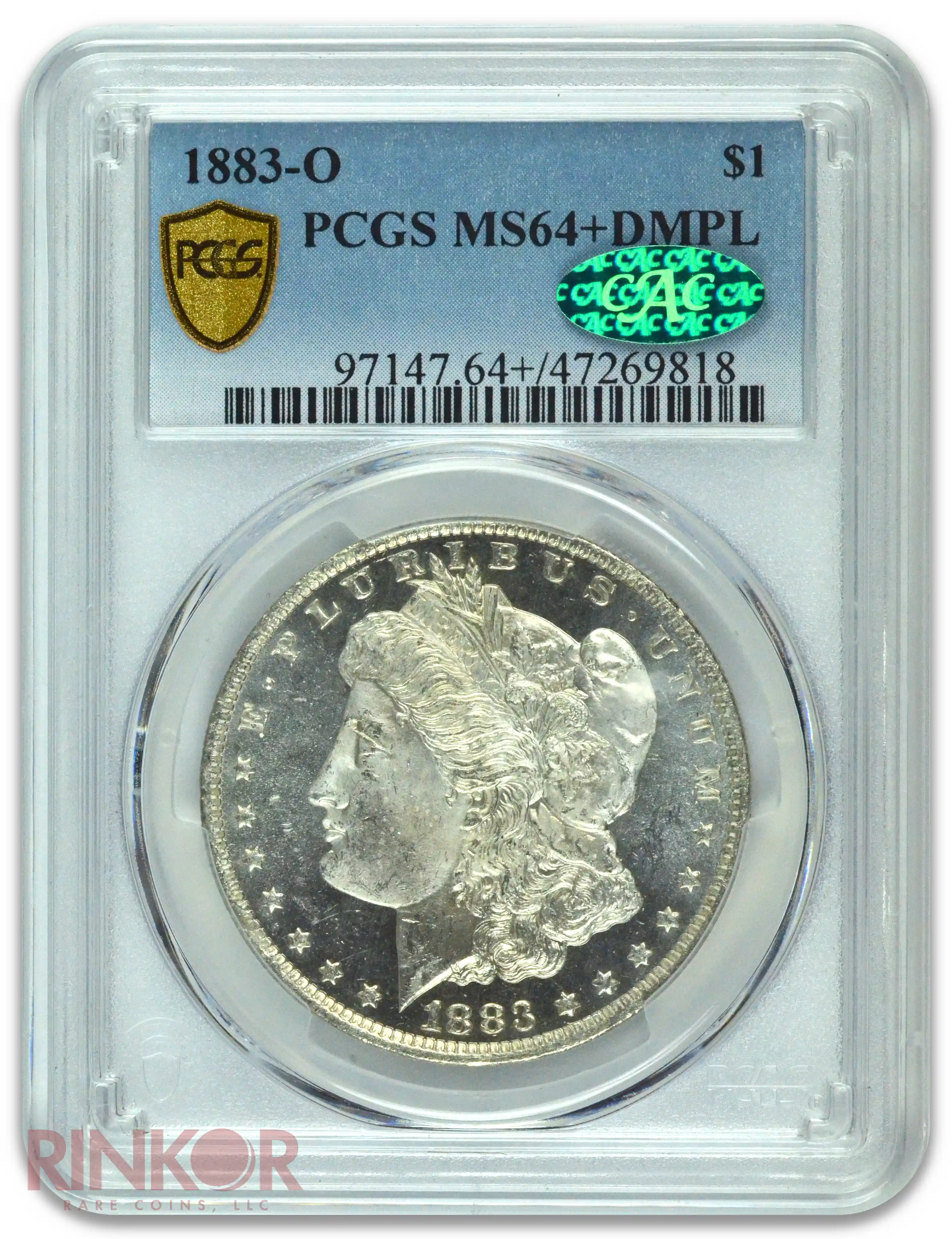 1883-O $1 Morgan Dollar PCGS MS 64+ DMPL CAC